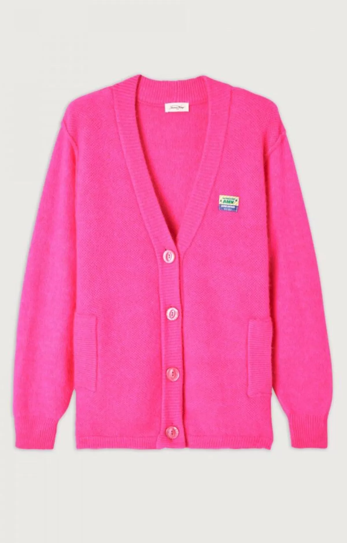 Damen American Vintage | Damencardigan Vitow Neon Pink Meliert