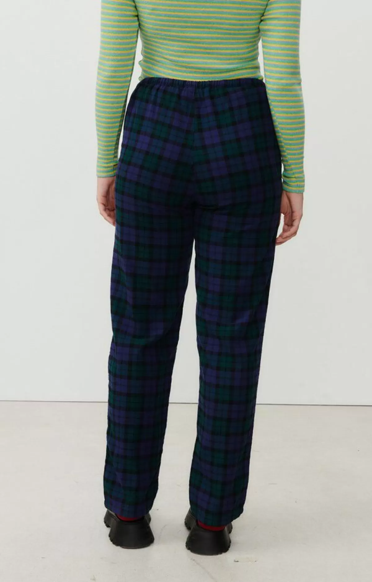 Damen American Vintage | Damenhose Yuzy Gruner Lila Tartan