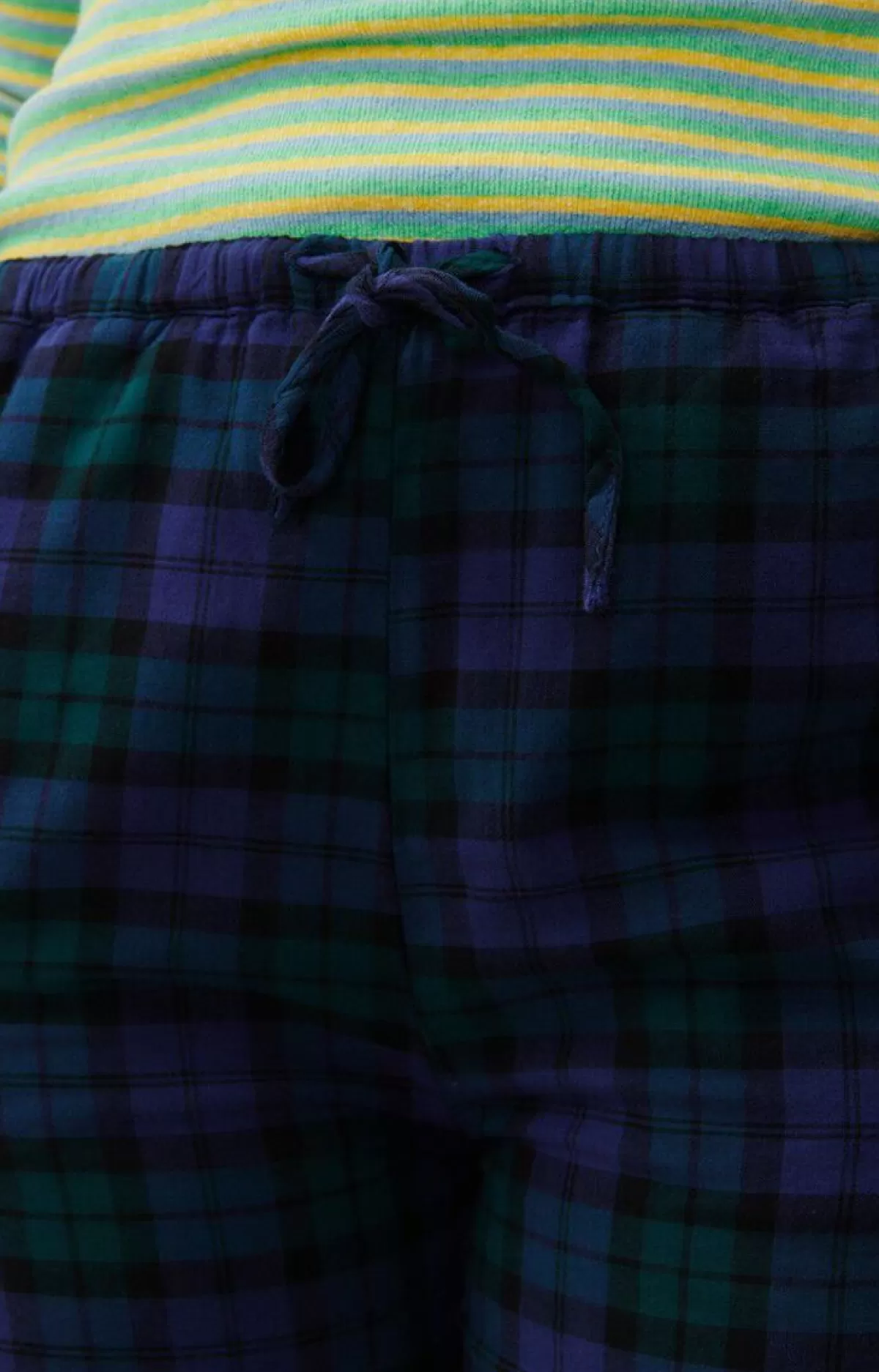 Damen American Vintage | Damenhose Yuzy Gruner Lila Tartan