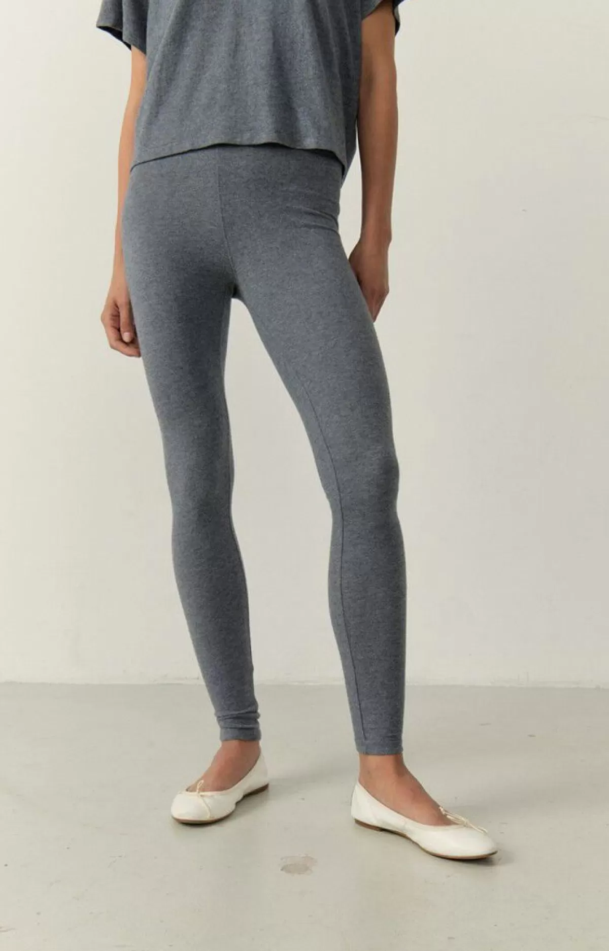 Damen American Vintage | Damenleggings Ypawood Anthrazit Meliert