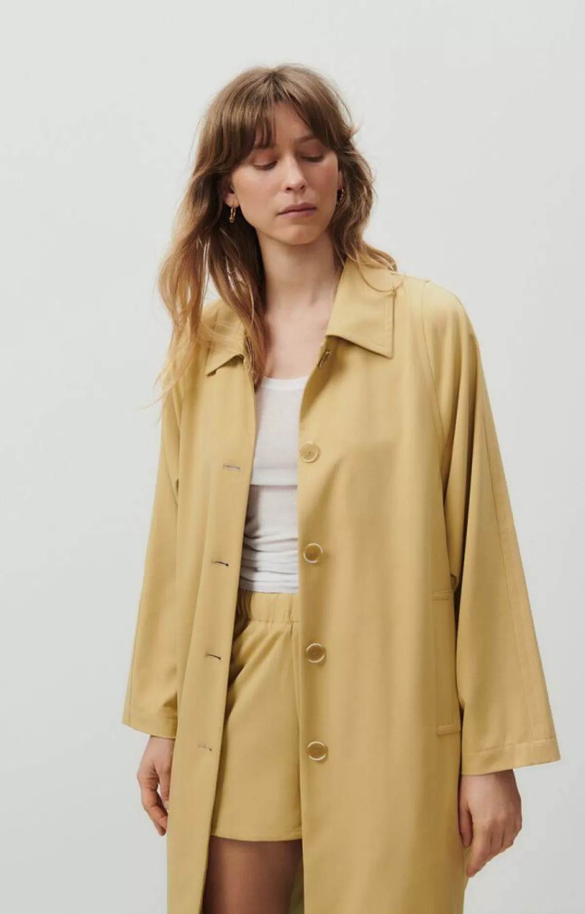 Damen American Vintage | Damentrenchcoat Kabird Kichererbse