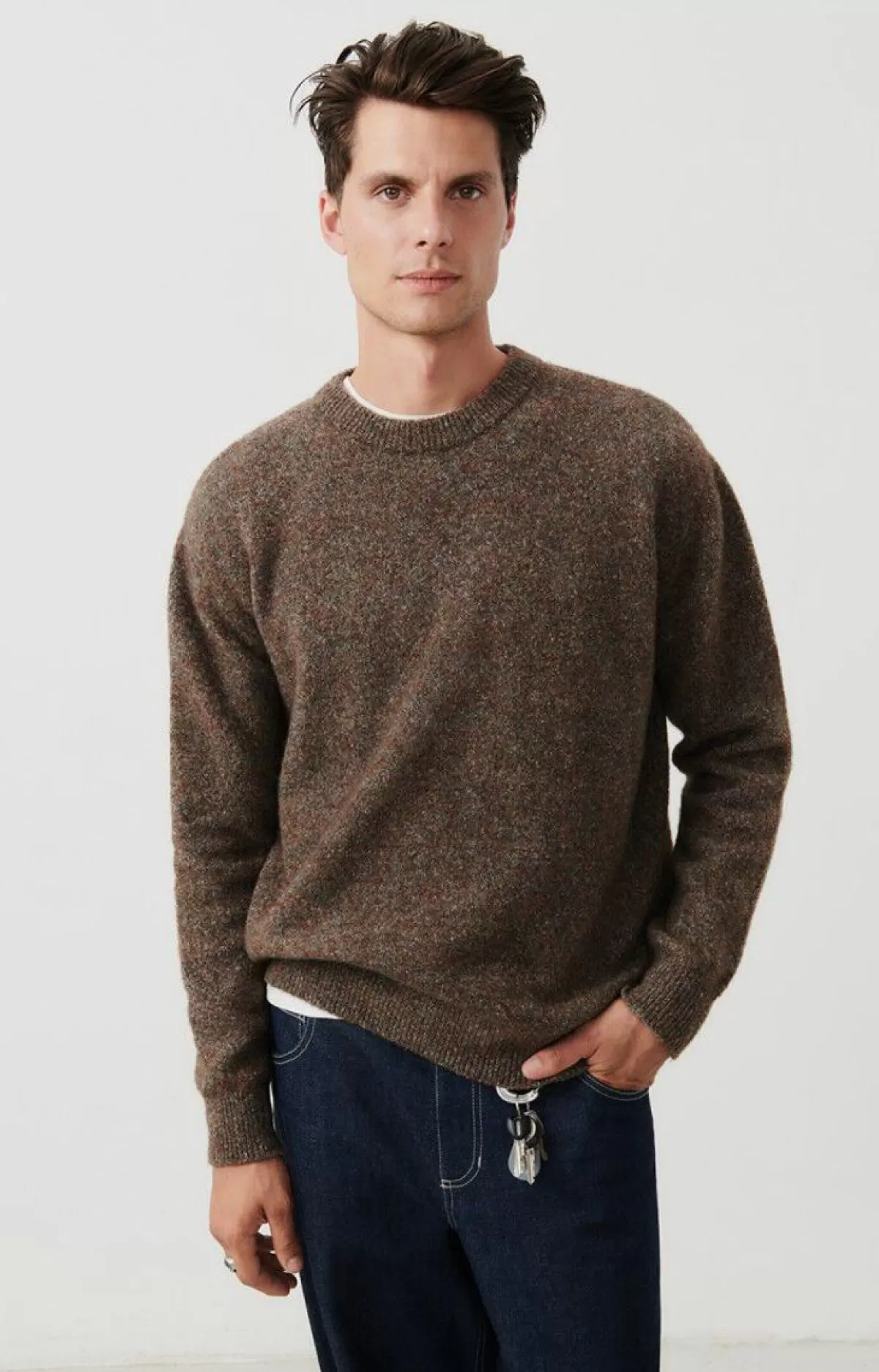 Herren American Vintage | Herrenpullover Pyatury Braun Multimeliert