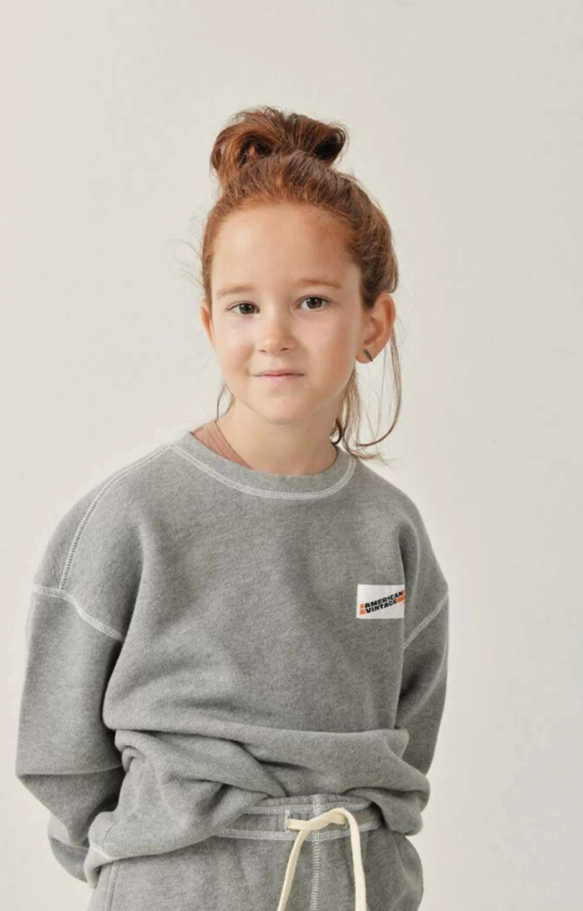 Kinder American Vintage | Kindersweatshirt Gupcity Grau Meliert